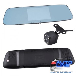 Автомобильный видеорегистратор-зеркало DVR L505C с двумя камерами, 4.3, 1080P Full HD (DVR L505C)